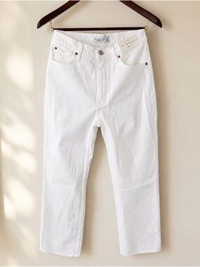 Abercrombie & Fitch White Straight-Leg Women's Jeans